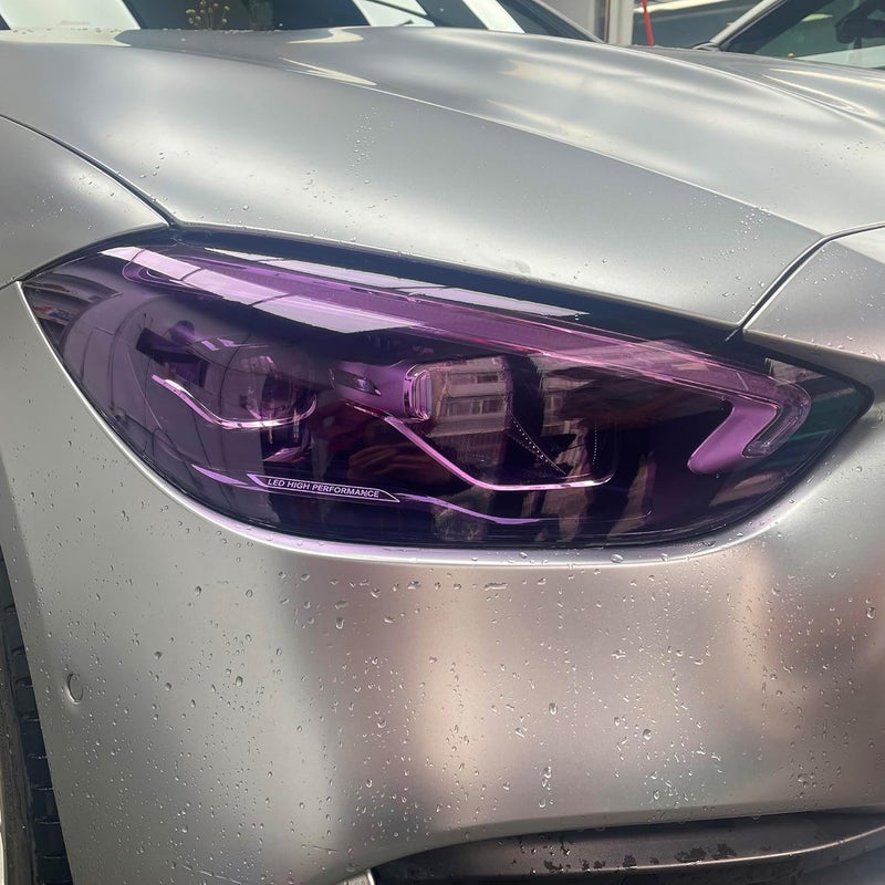 fangfei 12 by 48 inches Self Adhesive Auto Car Tint Headlight Taillight Fog Light Vinyl Smoke Film Sheet Sticker Cover (Purple) - Image 2